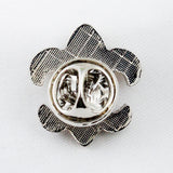 Peluche Silver Orchid Cufflink and Lapel Pin Set