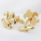 Peluche Golden Orchid Cufflink and Lapel Pin Set