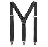 Peluche Sharp Striped Black Suspender for Men