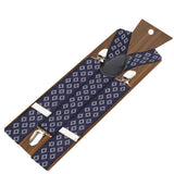 Voguish Navy Blue Coloured 3.5cm strap width suspender for men | Genuine Branded Product Elastic