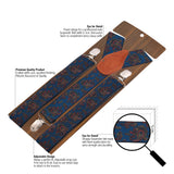 Peluche Floral Cut Blue Suspender for Men