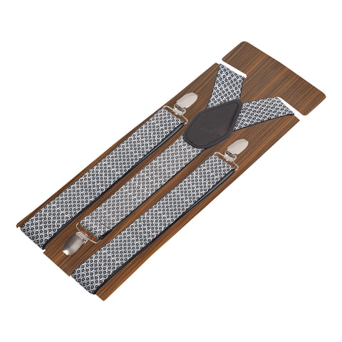 Chuckles White Coloured 3cm Strap Width Suspender For Men | Genuine Branded Product Elastic