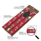 Peluche Floral Print Red Suspender for Men