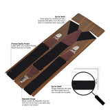 Peluche Solid Black Suspender for Men