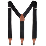 Peluche Solid Black Coloured Suspender for Men