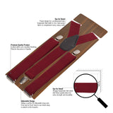 Peluche Solid Red Suspender for Men
