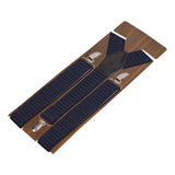 Steaming Polka Dot Blue Coloured 3cm Strap Width Suspender For Men | Genuine Branded Product Elastic