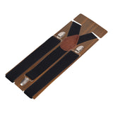 Plaid Black Black Coloured 3cm Strap Width Suspender For Men | Genuine Branded Product Elastic