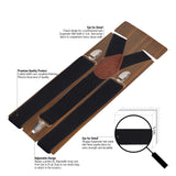 Peluche Plaid Black Suspender for Men