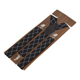 Artistic Checks Black Coloured 3cm Strap Width Suspender For Men | Genuine Branded Product Elastic