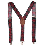 Peluche Maroon Black Strappy Suspenders for Men