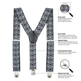 Peluche Abtract Mosaic Black Suspender for Men