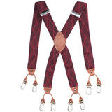 Peluche Striped Crossroad Maroon "X Back" 8 Clips Suspender (Strap Width- 3.5cm)